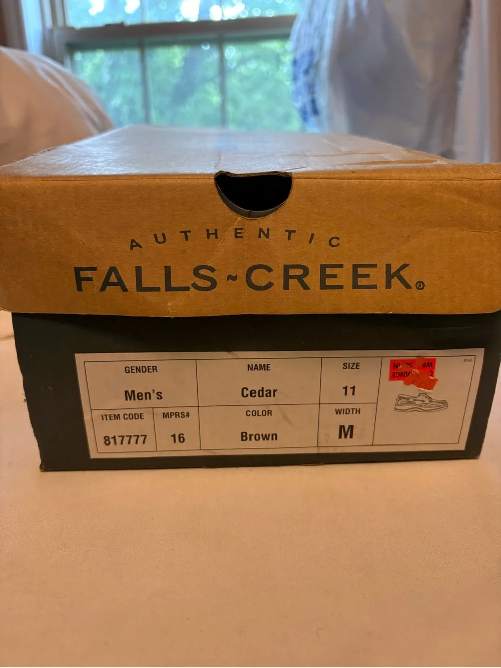 Falls Creek Men's Brown Boat Shoes with Contrast Stitching
